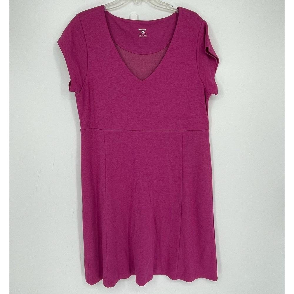 Horny Toad Women's Pink V-Neck Short Sleeve Fit & Flare Dress Size XL